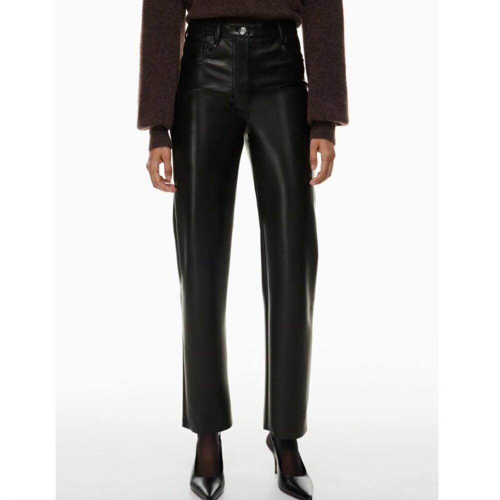 Aritzia Babaton Melina black leather pants